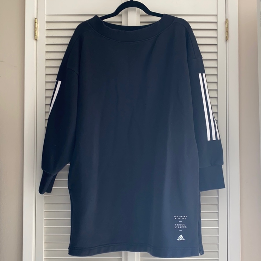 Adidas Women’s Black Sweatshirt Dress - Size Medium